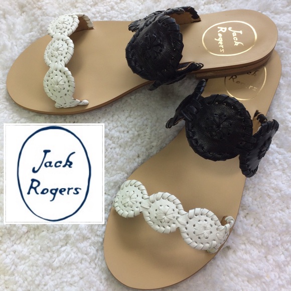Jack Rogers Shoes - Jack Rogers Black & White Lauren sandals